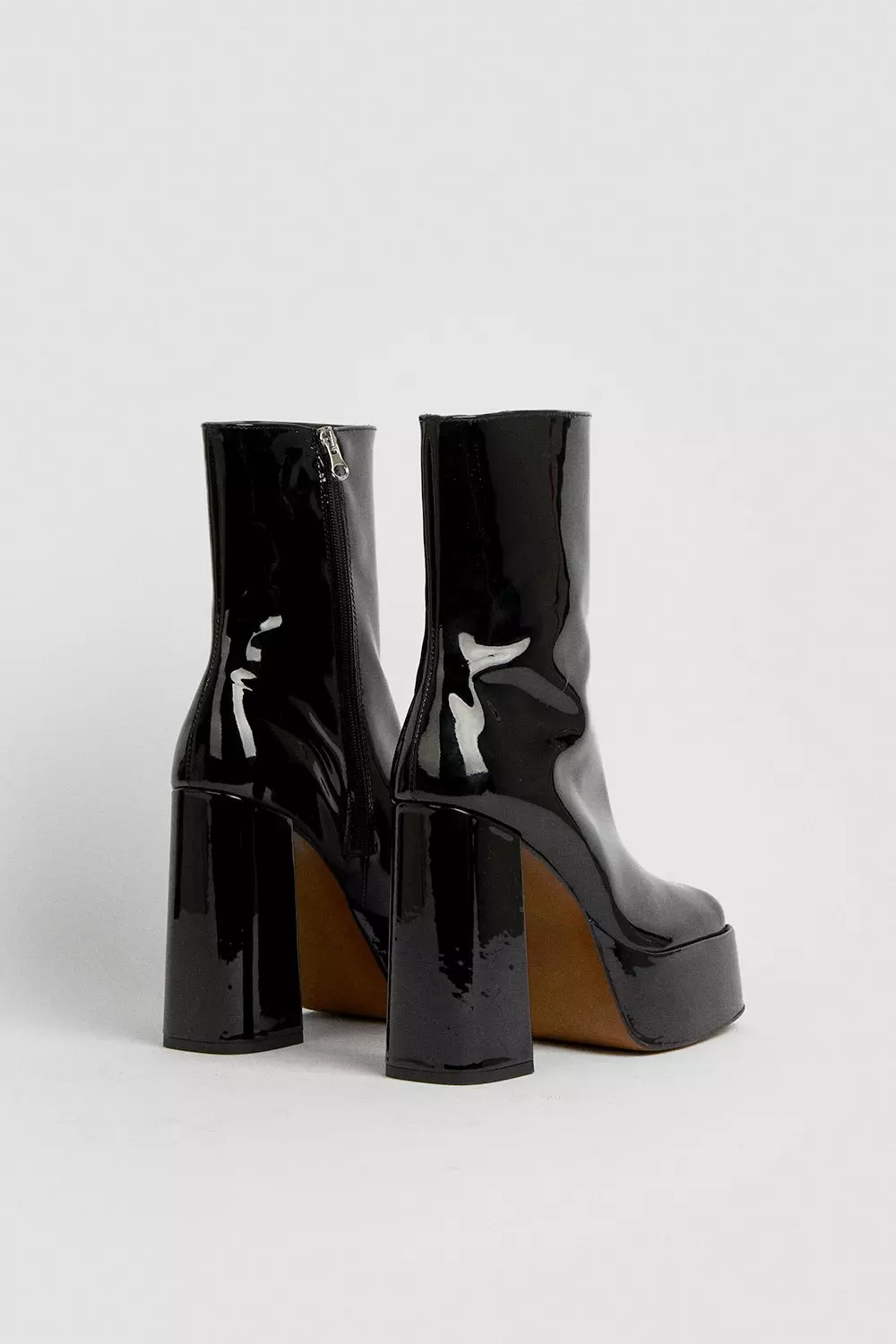 Leather ankle platform store boots