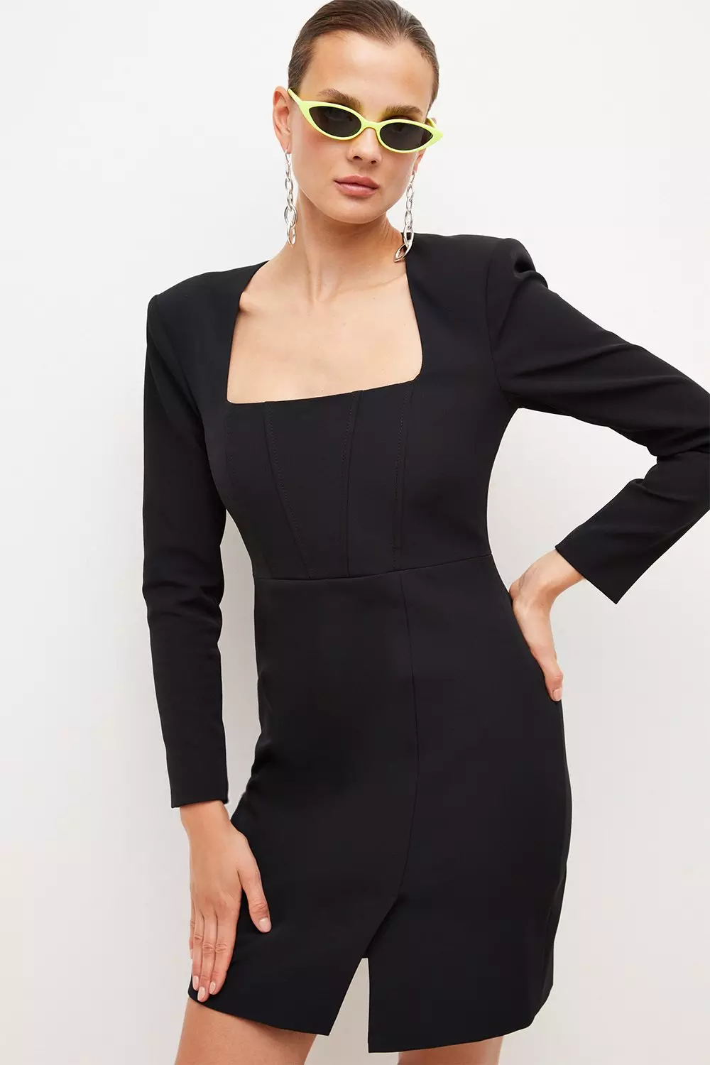 Corset Waist Open Back Mini Dress Karen Millen