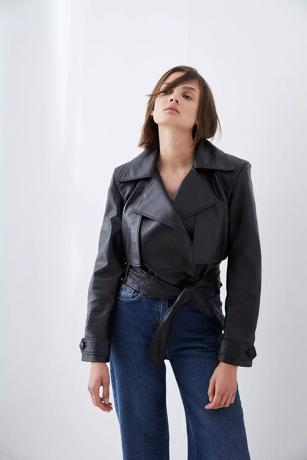 Karen millen black hot sale leather jacket