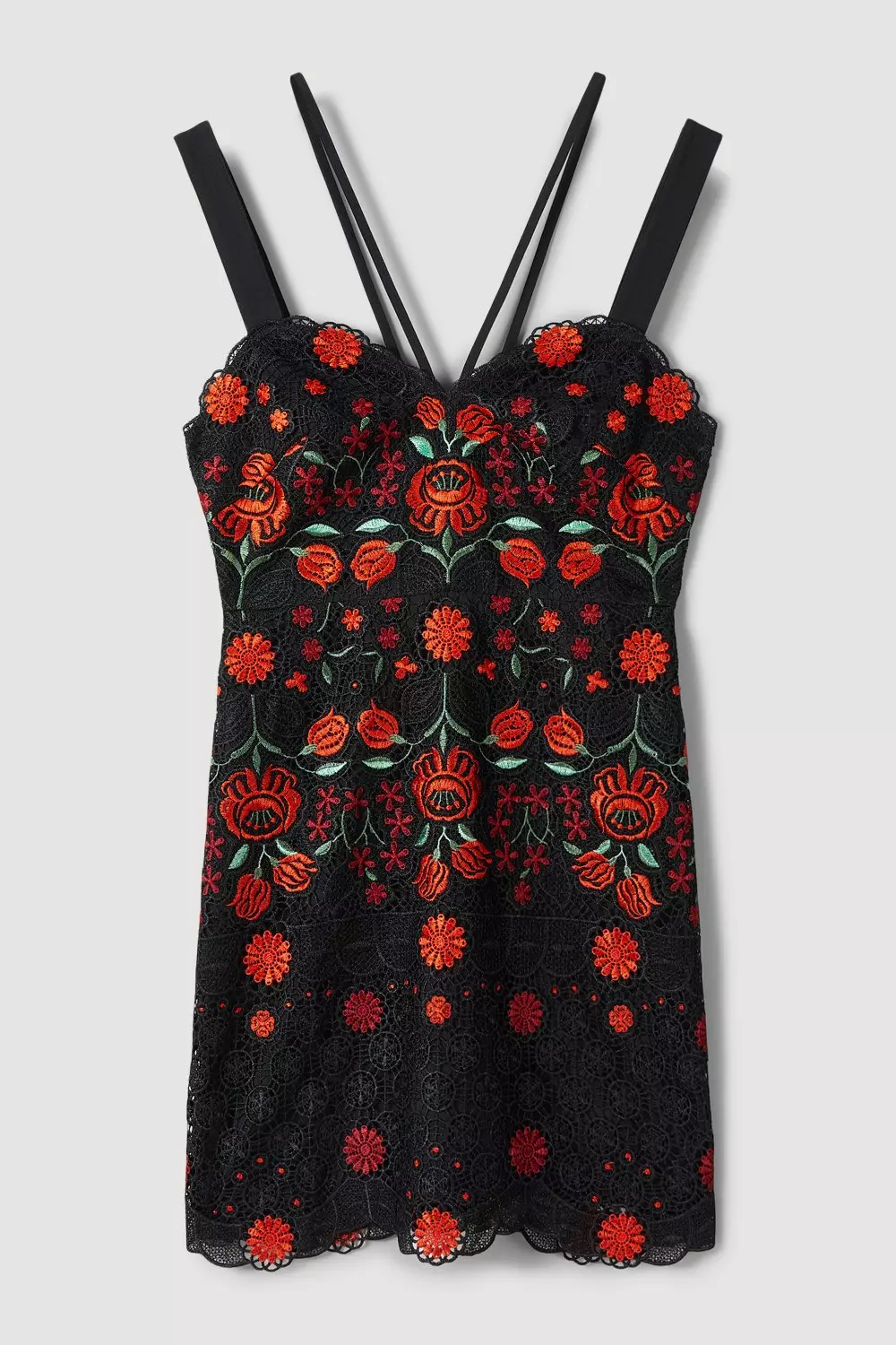 Karen millen embroidered midi cheap dress