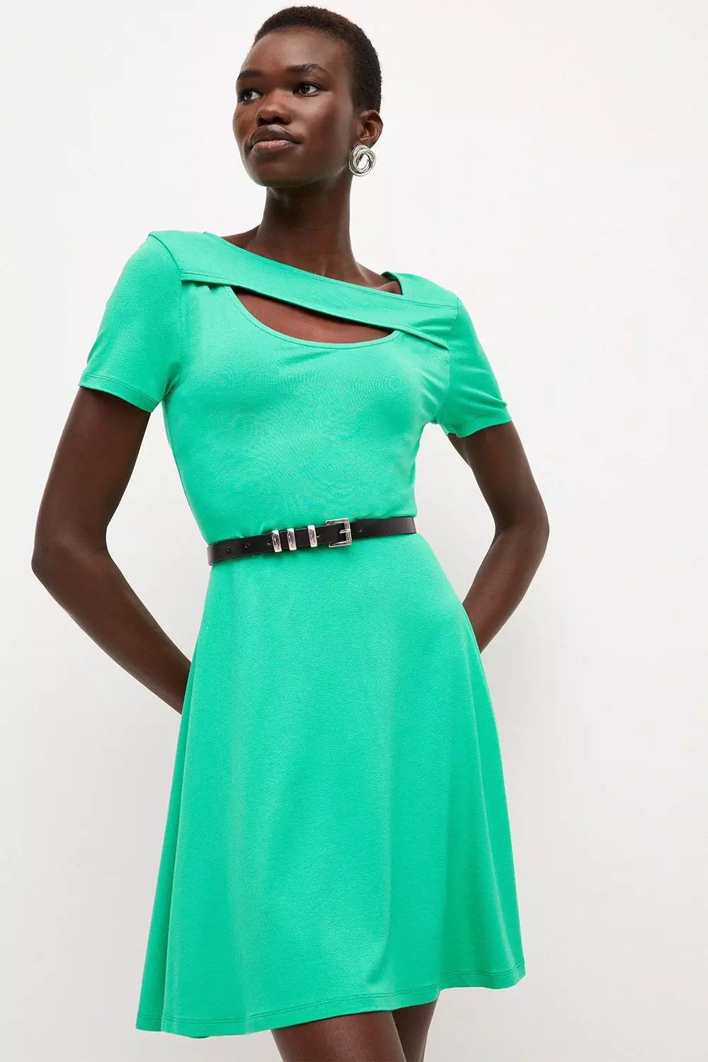 Bright green shop skater dress