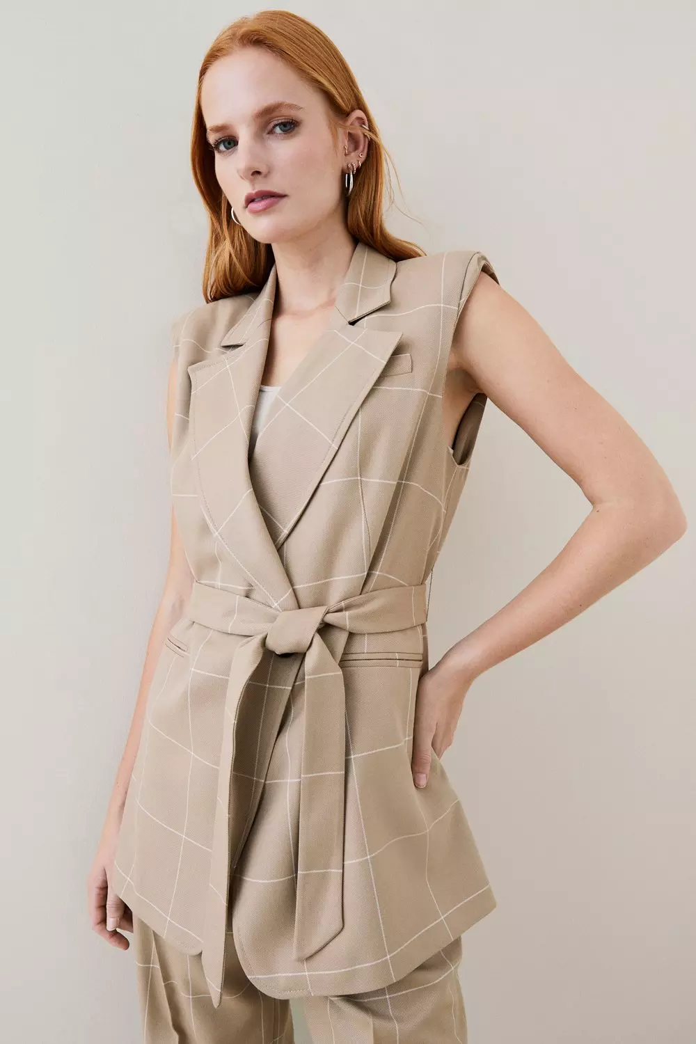 Karen millen check clearance coat