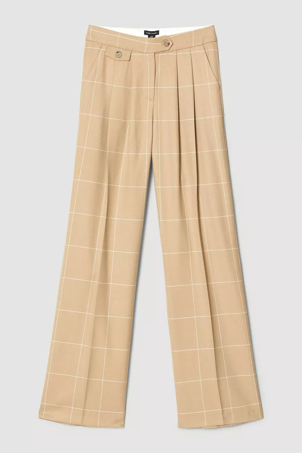 Flannel Wide Leg Pocket Detail Pants