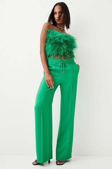 Green Feather Tube Top
