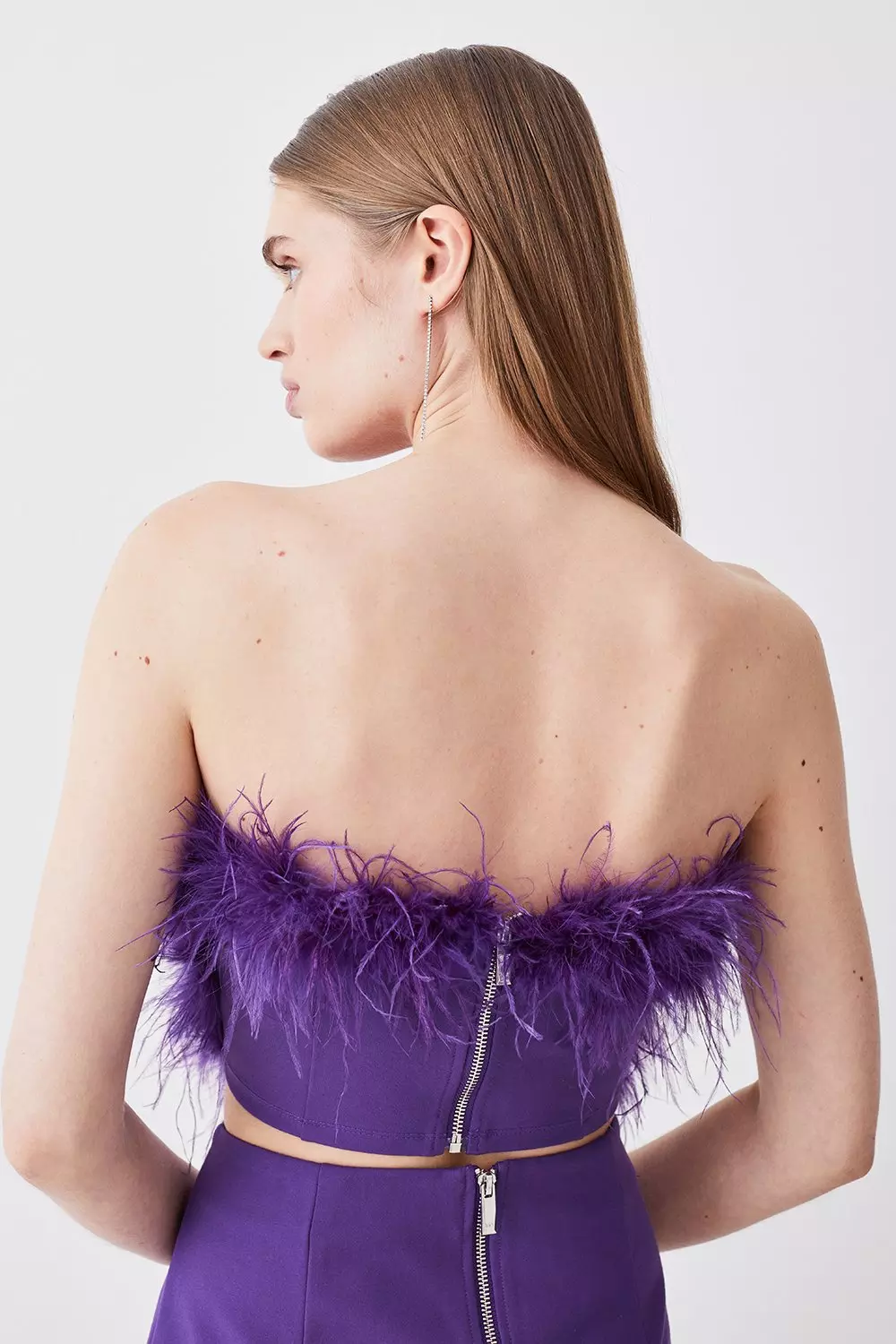 Feather deals strapless top