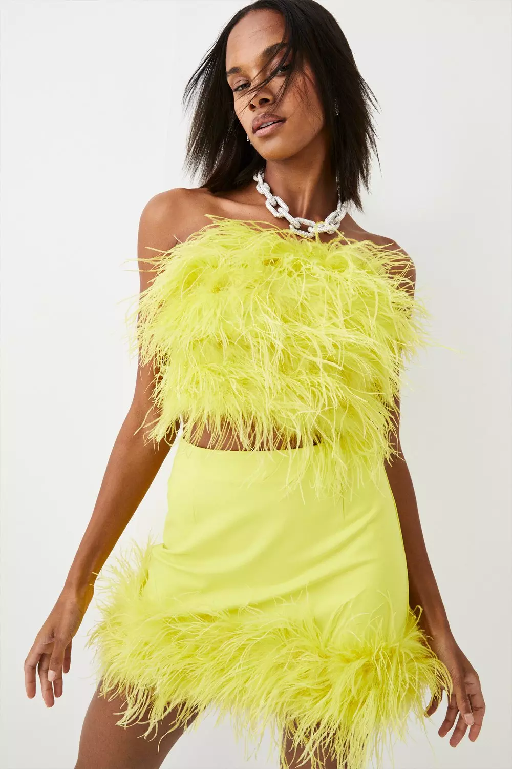 Yellow Feather Skirt