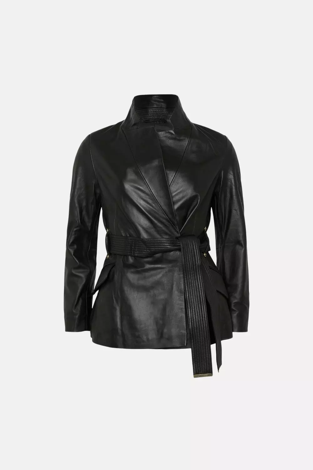 Leather on sale wrap coat