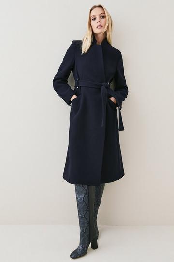 Navy Wool Coats Karen Millen Uk 7679