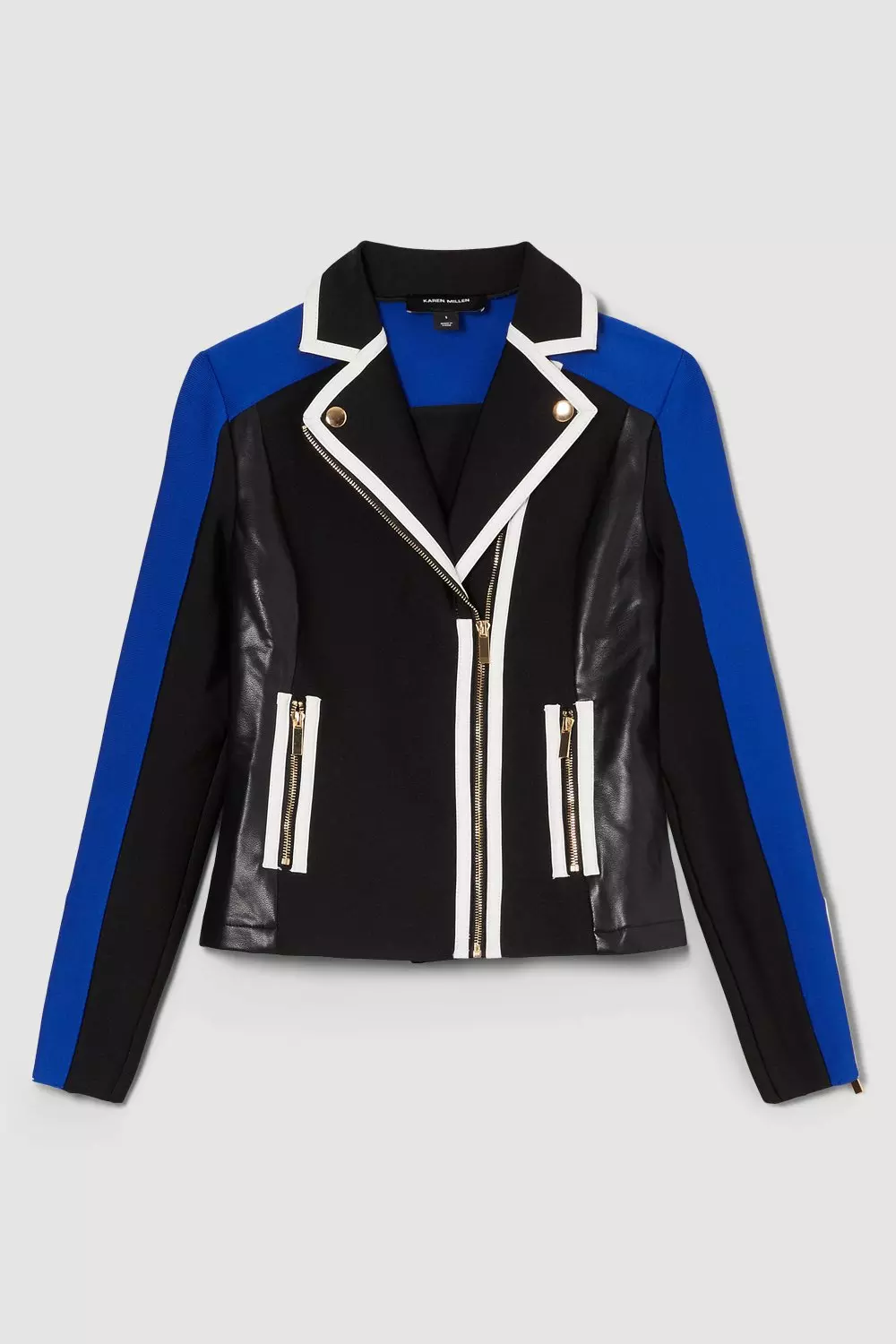 Karen millen discount blue leather jacket