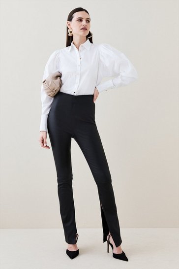 Karen Millen White Shirt Bell Sleeve Stretch Formal HA025 Blouse Top 8 to 16 New 