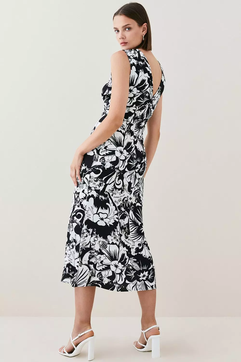 Karen millen zebra scarf dress sale