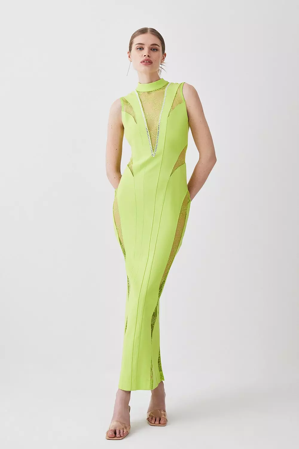 Karen millen 2025 lime lace dress