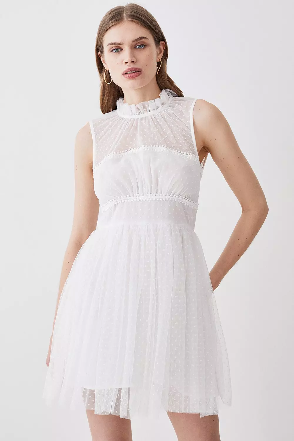 White mesh skater clearance dress