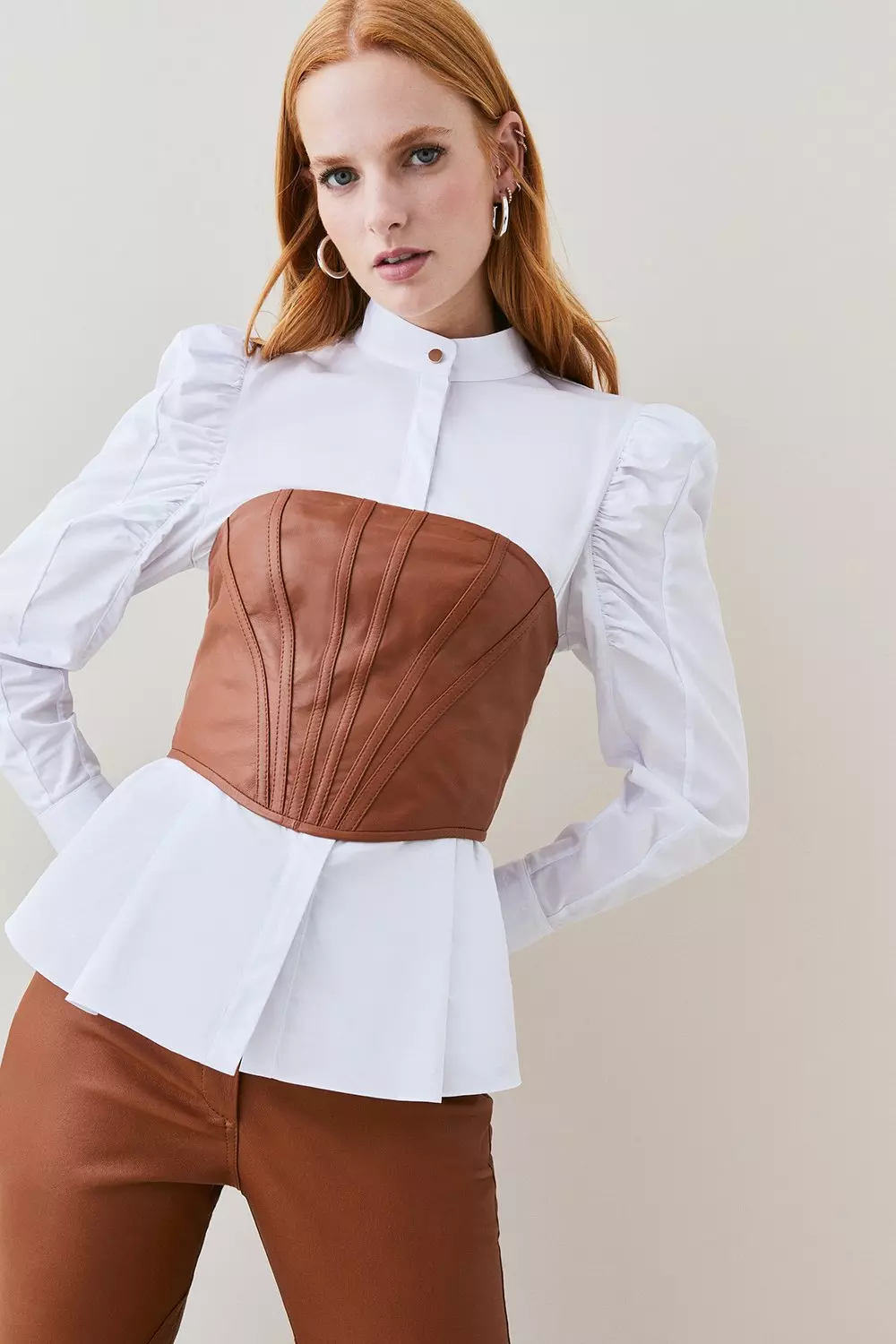 Lydia Millen Leather Corset Top | Karen Millen