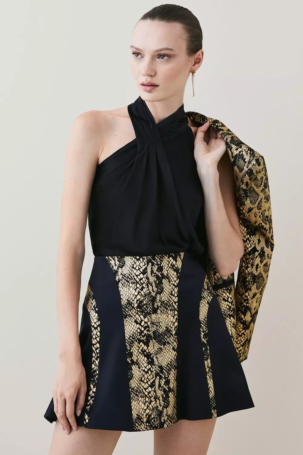 Karen millen snake print skirt hotsell