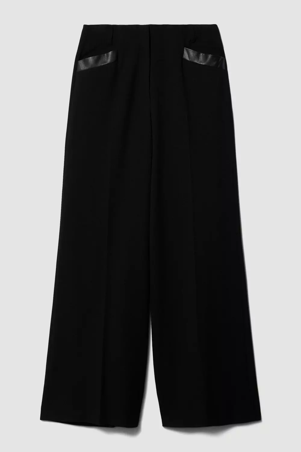 Crepe High-Waist High Slit Wide-leg Pants - Theory