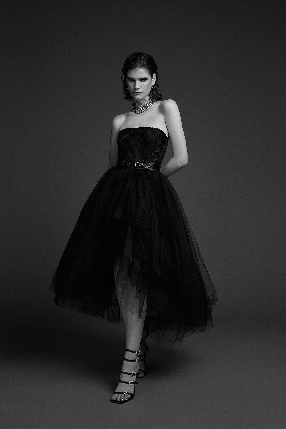 Black lace hotsell tulle skirt dress