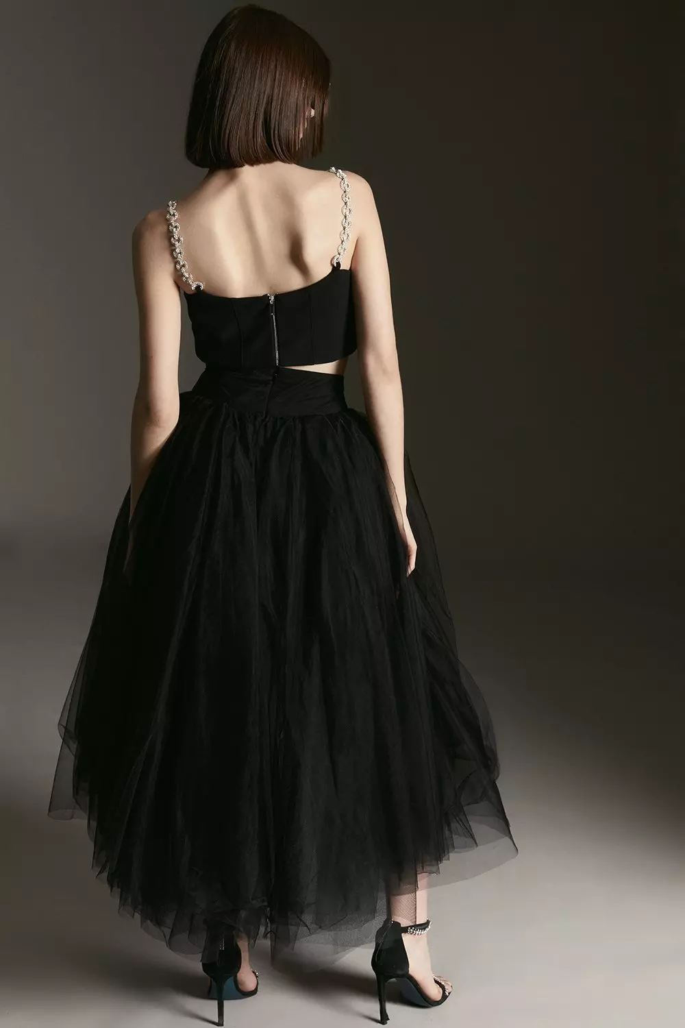 Black high low tulle hot sale skirt