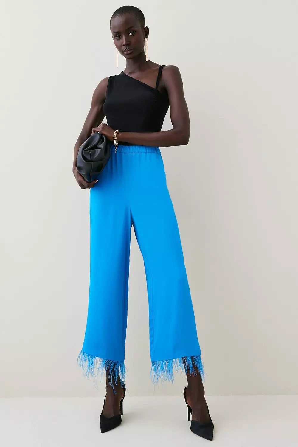 Satin deals cropped trousers