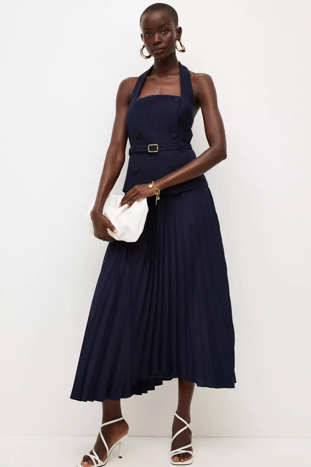 Long navy blue outlet dress skirt