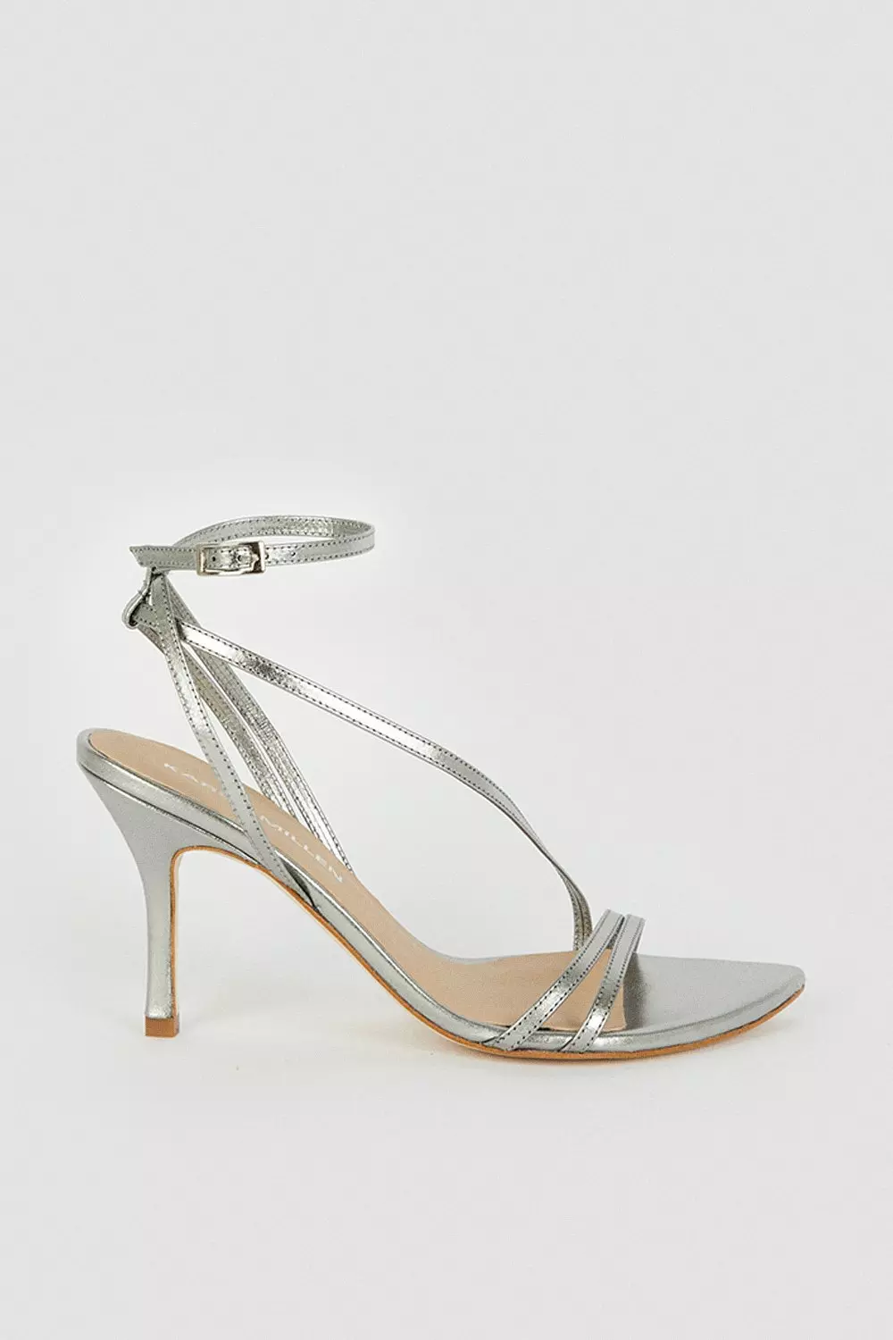 Silver strappy small clearance heels