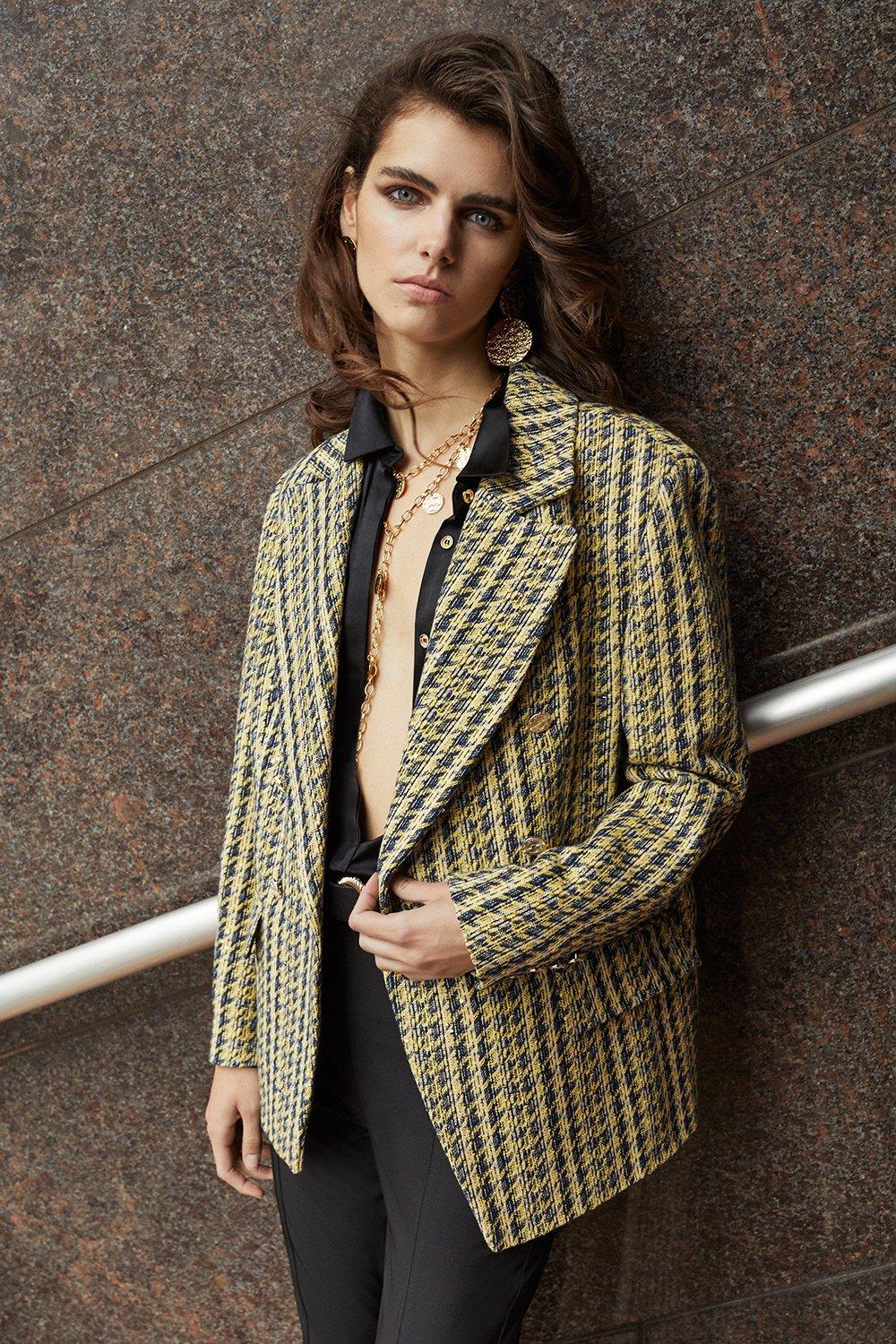 Double Breasted Tailored Coat _Yellow