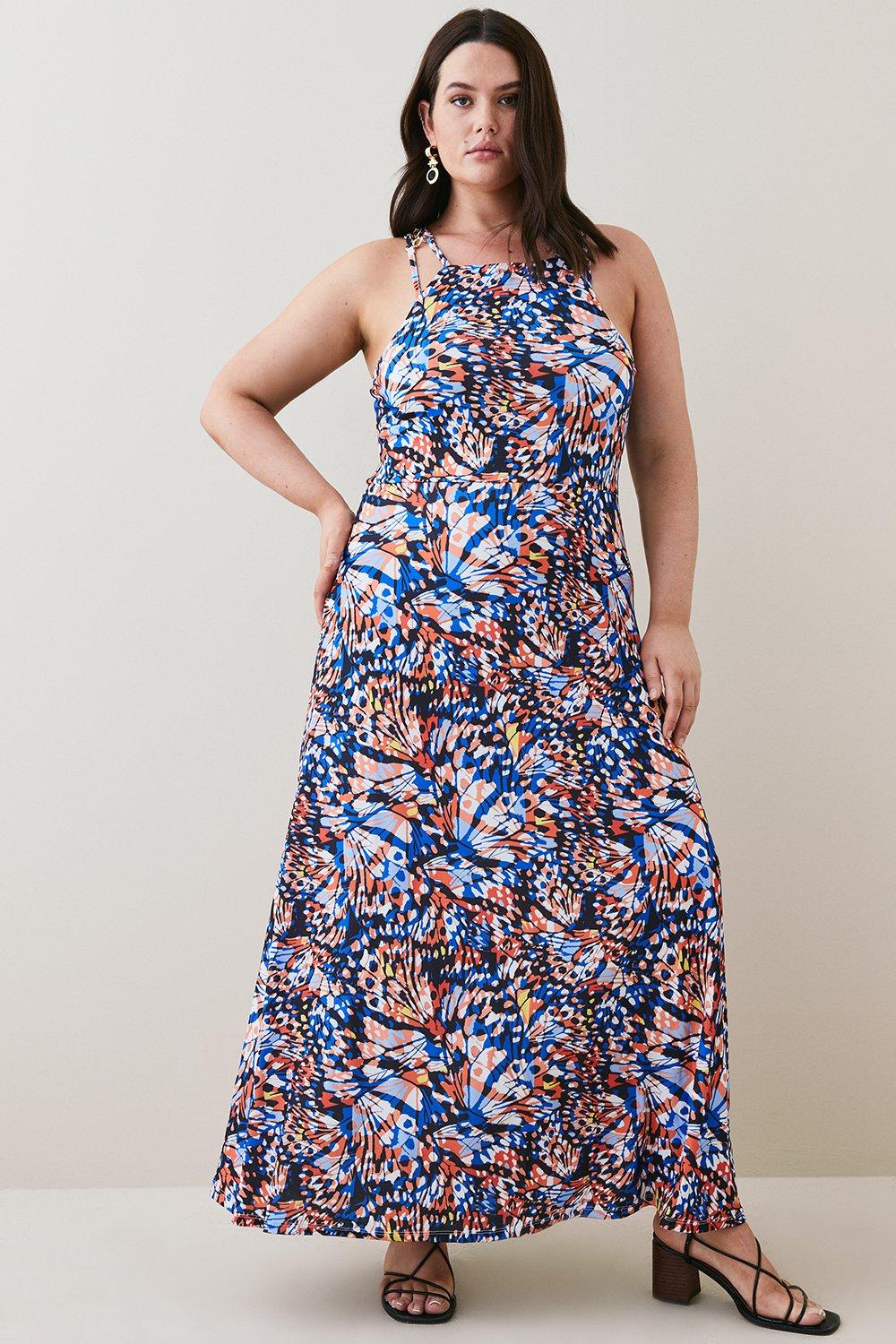 Arabiske Sarabo træner visdom Plus Size Butterfly Print Jersey Maxi Dress | Karen Millen