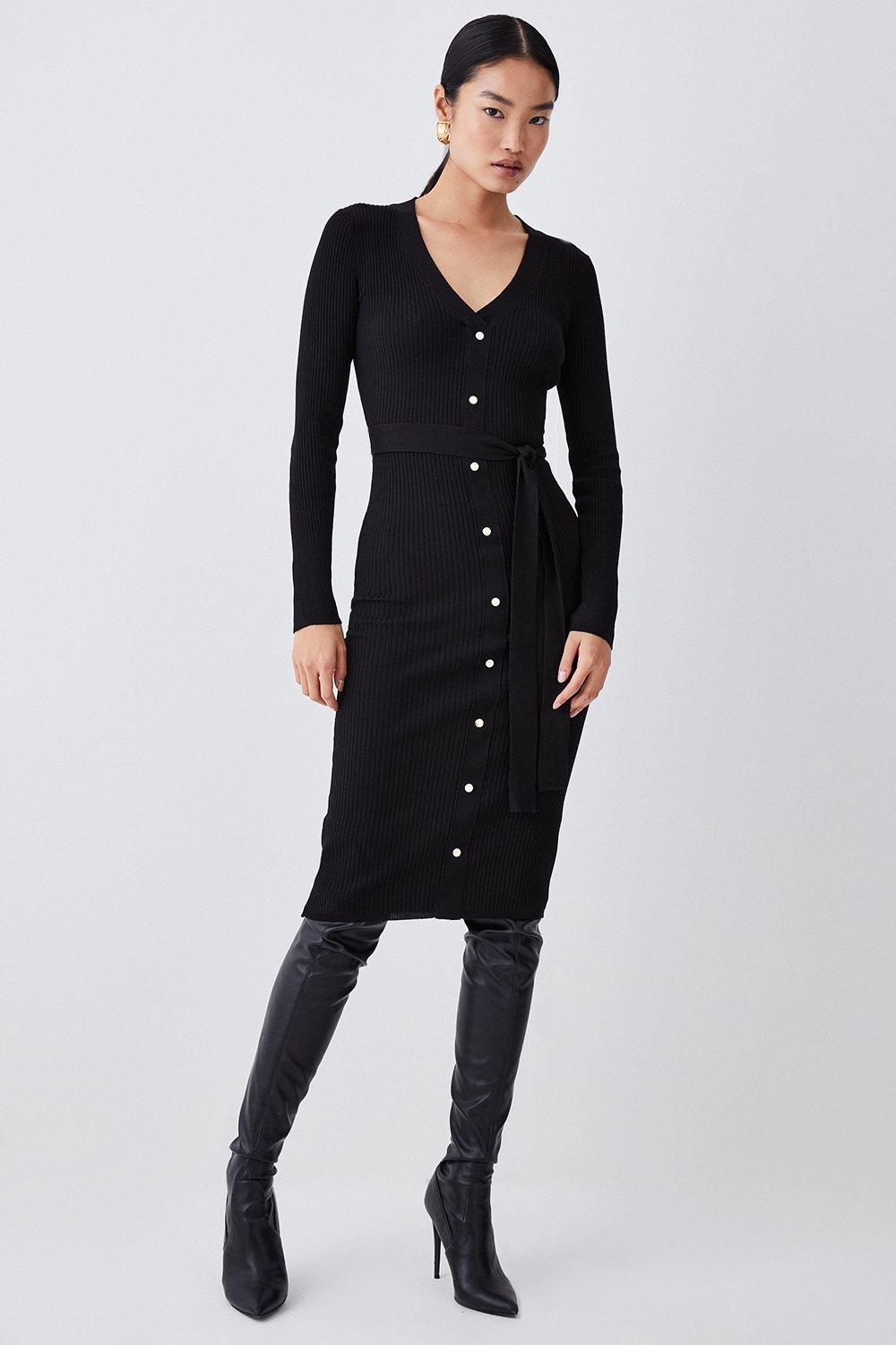 ribbed midi dress petite