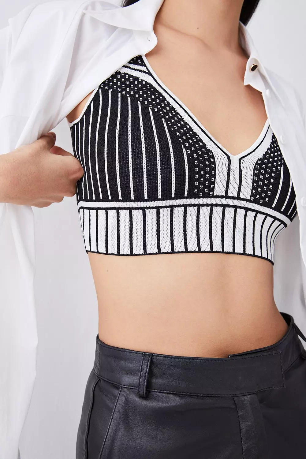 Pop Monogram Damier Knit Sporty Crop Top - Women - Ready-to-Wear