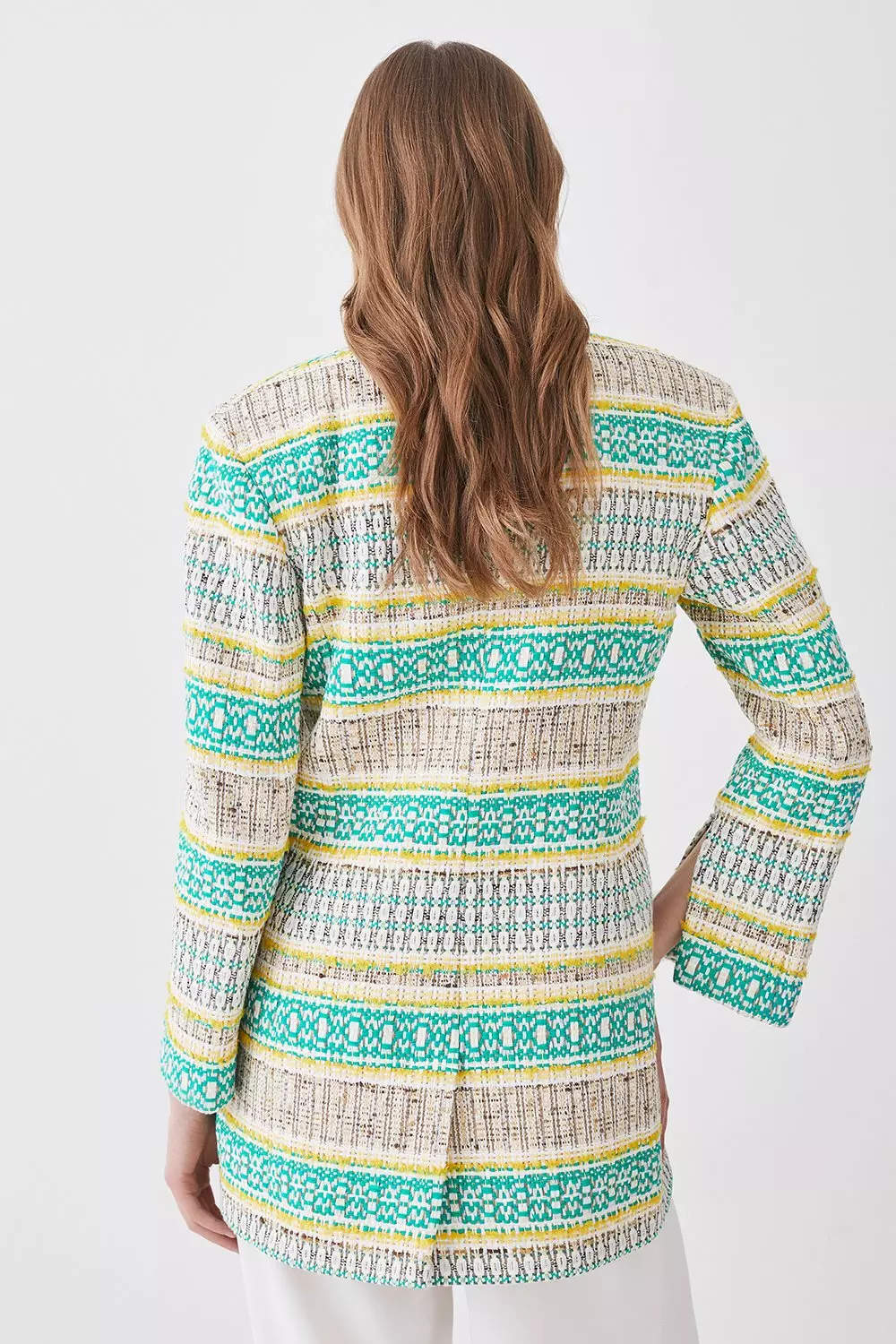 Karen millen collarless tweed jacket hotsell