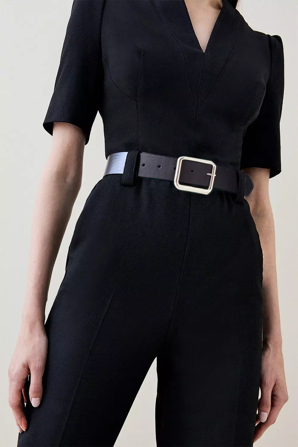 Petite Forever Belted Jumpsuit | Karen Millen