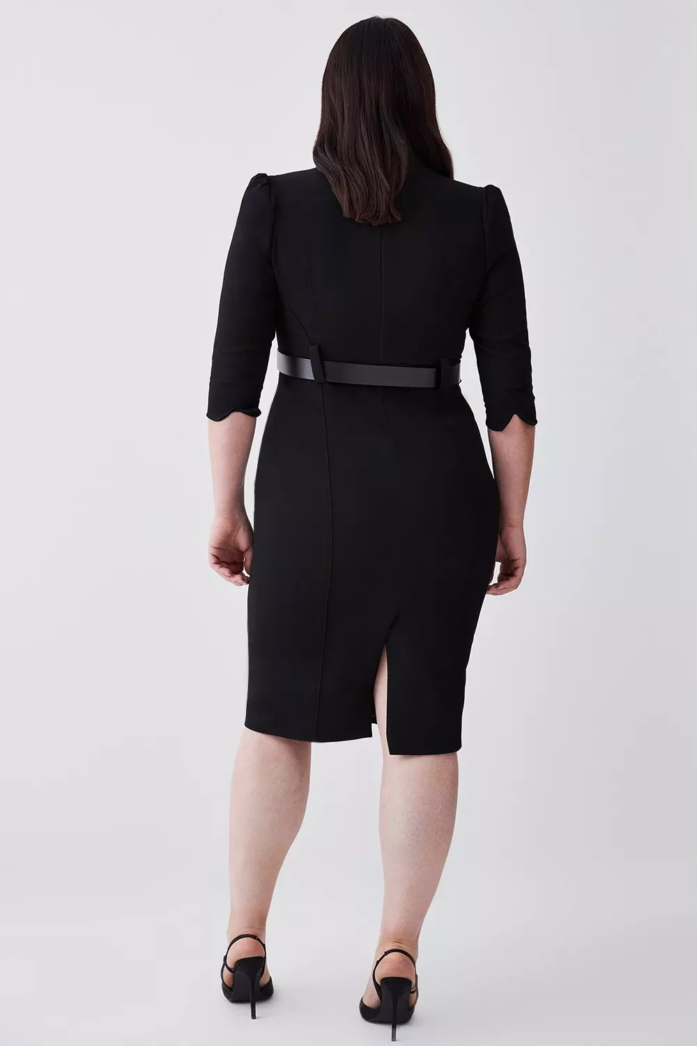 Plus Size Structured Crepe Forever Midi Dress | Karen Millen