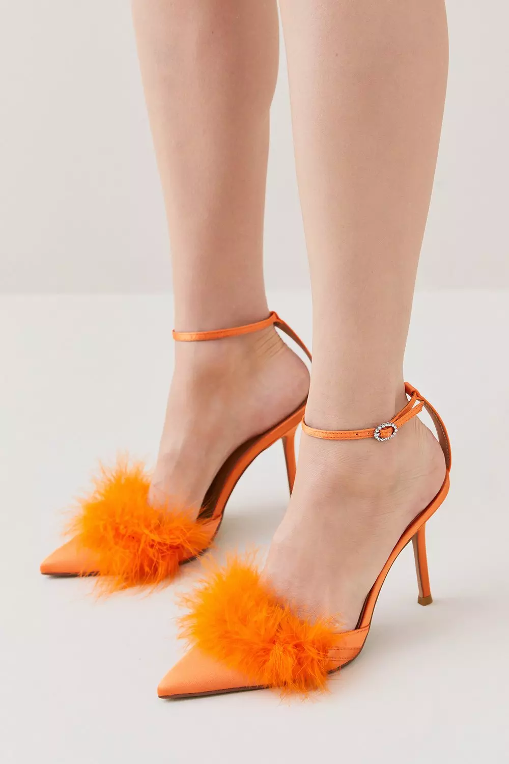 Orange 2025 satin heels