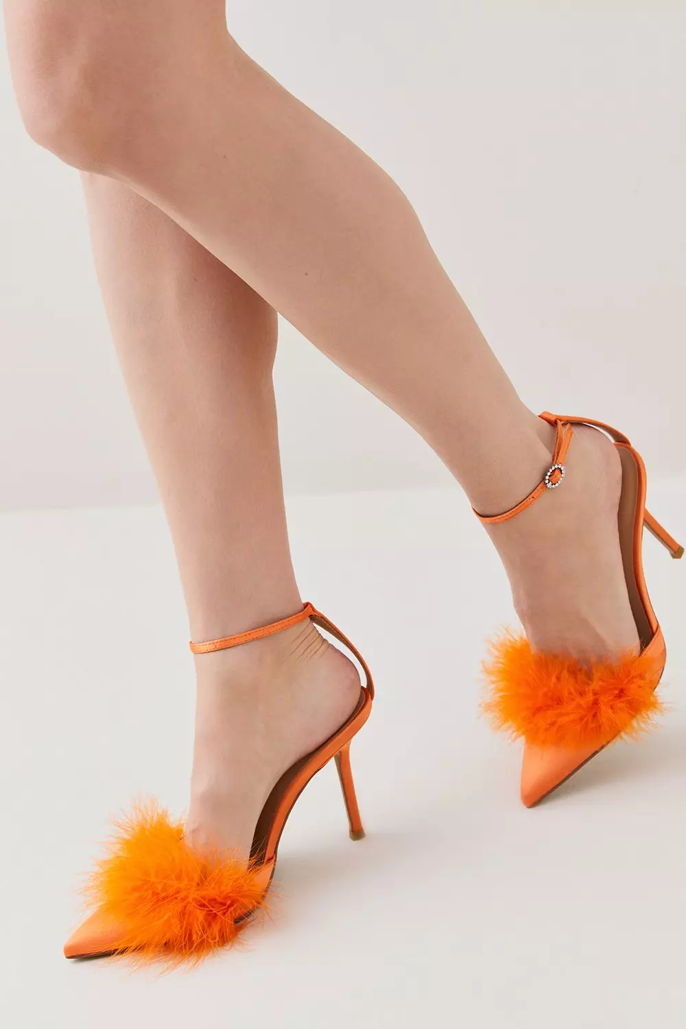 Satin Closed Toe Feather Heel Karen Millen