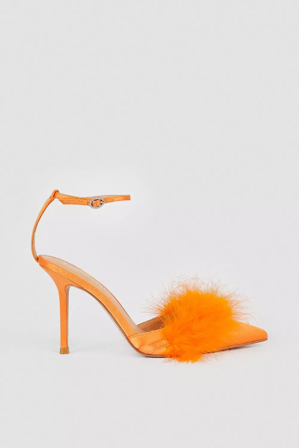 Orange store fluffy heels