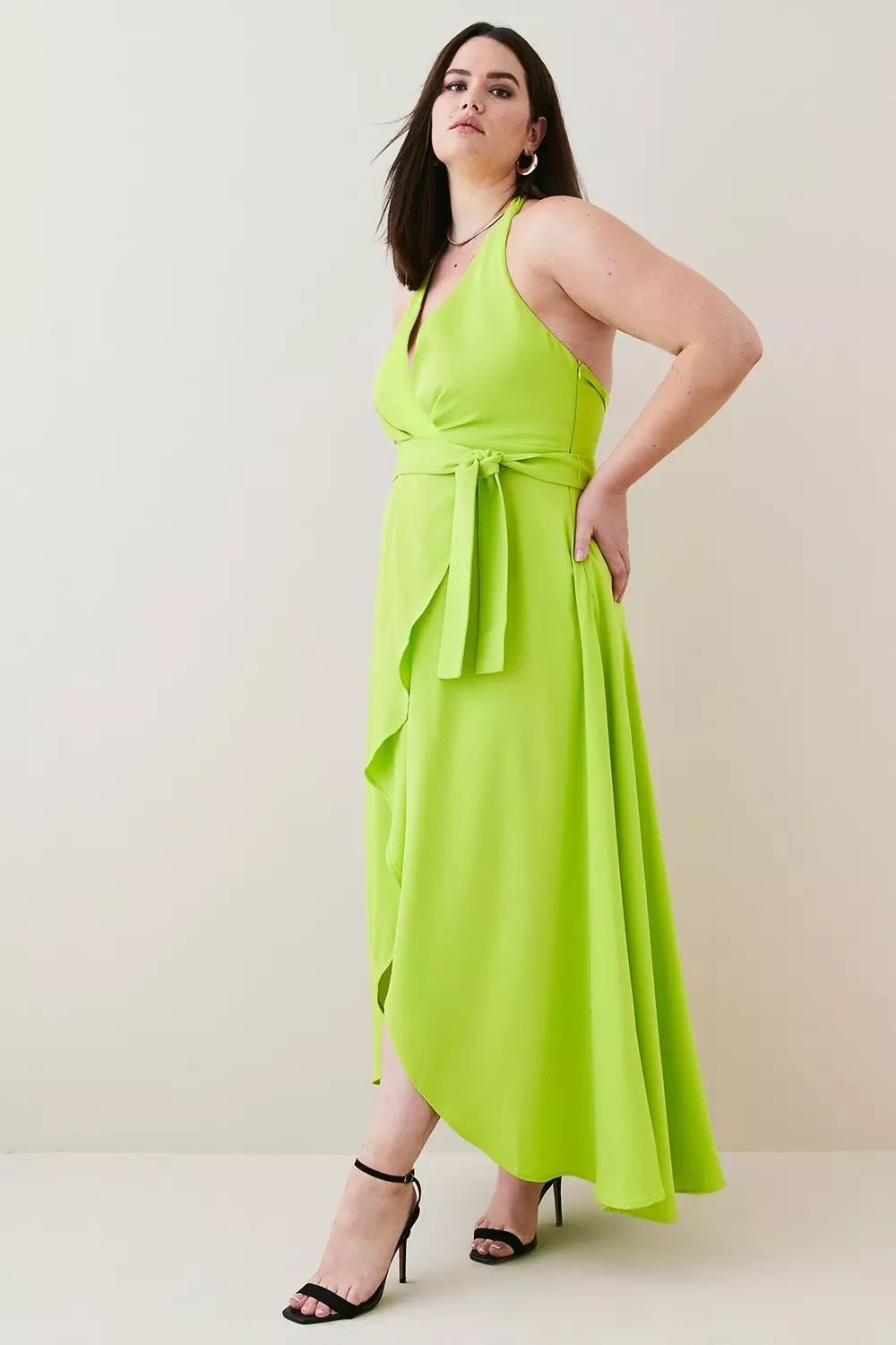 Karen millen sale lime green dress