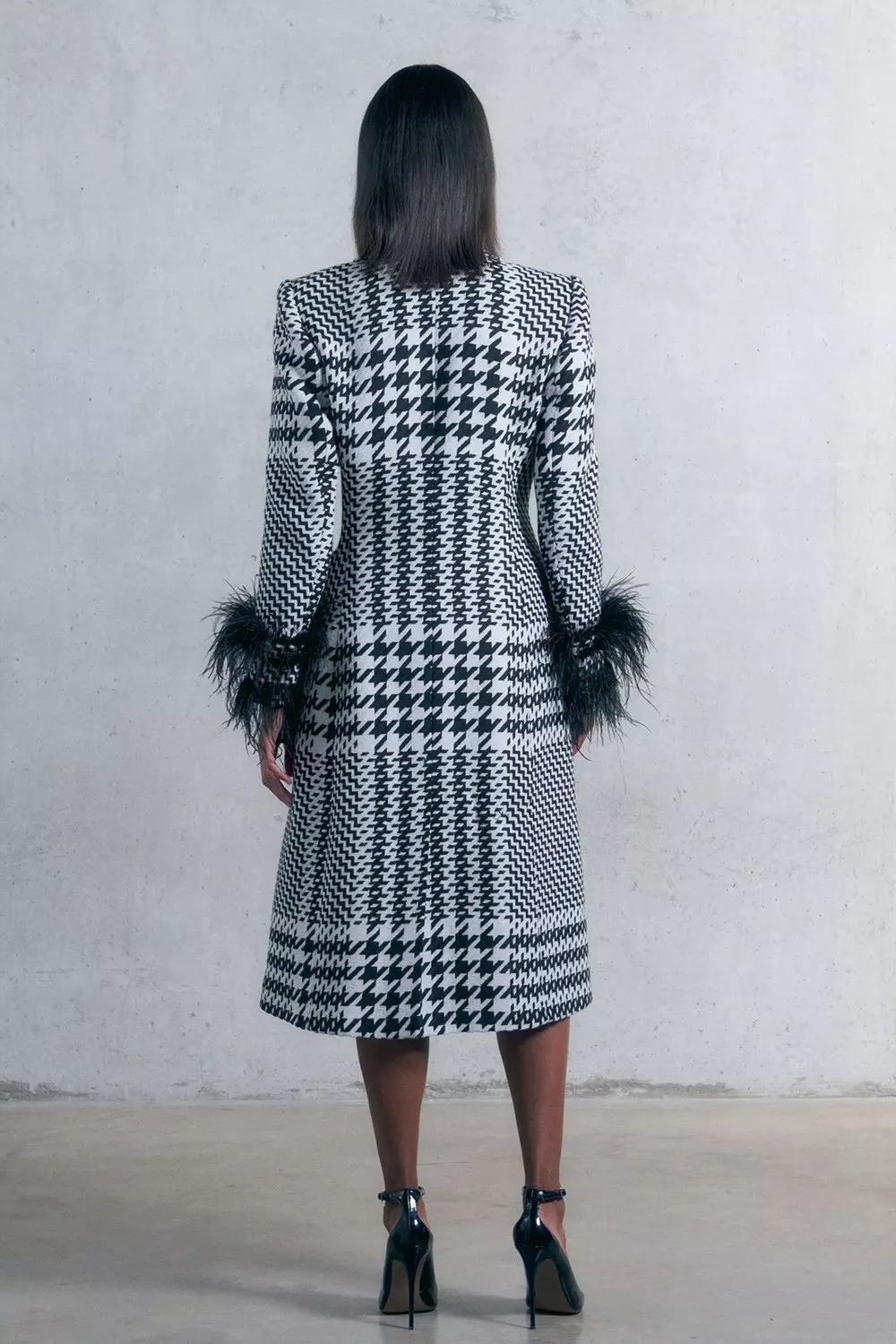 Black and best sale white dogtooth coat