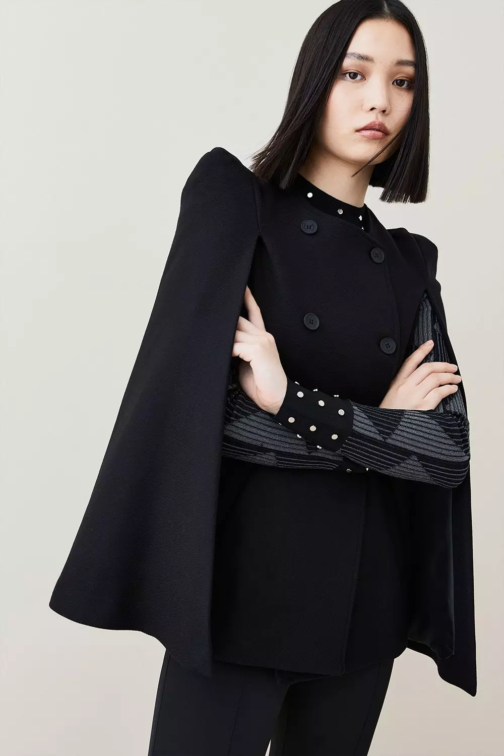 Black cape coat sale