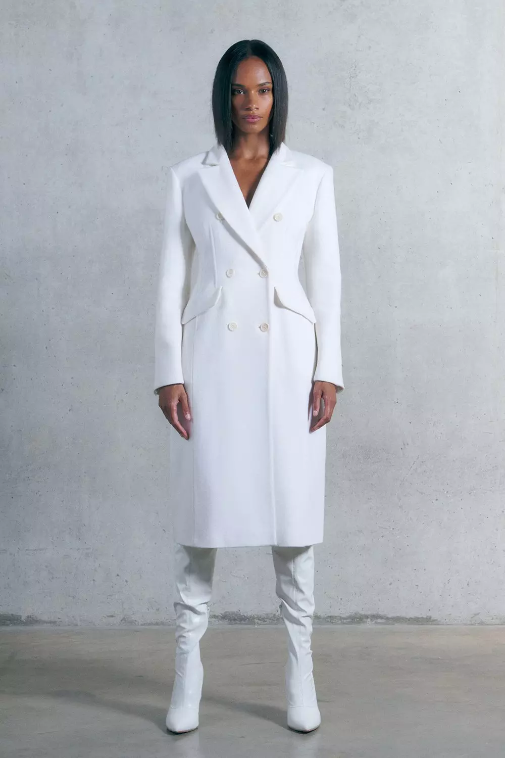 White wool deals blend coat