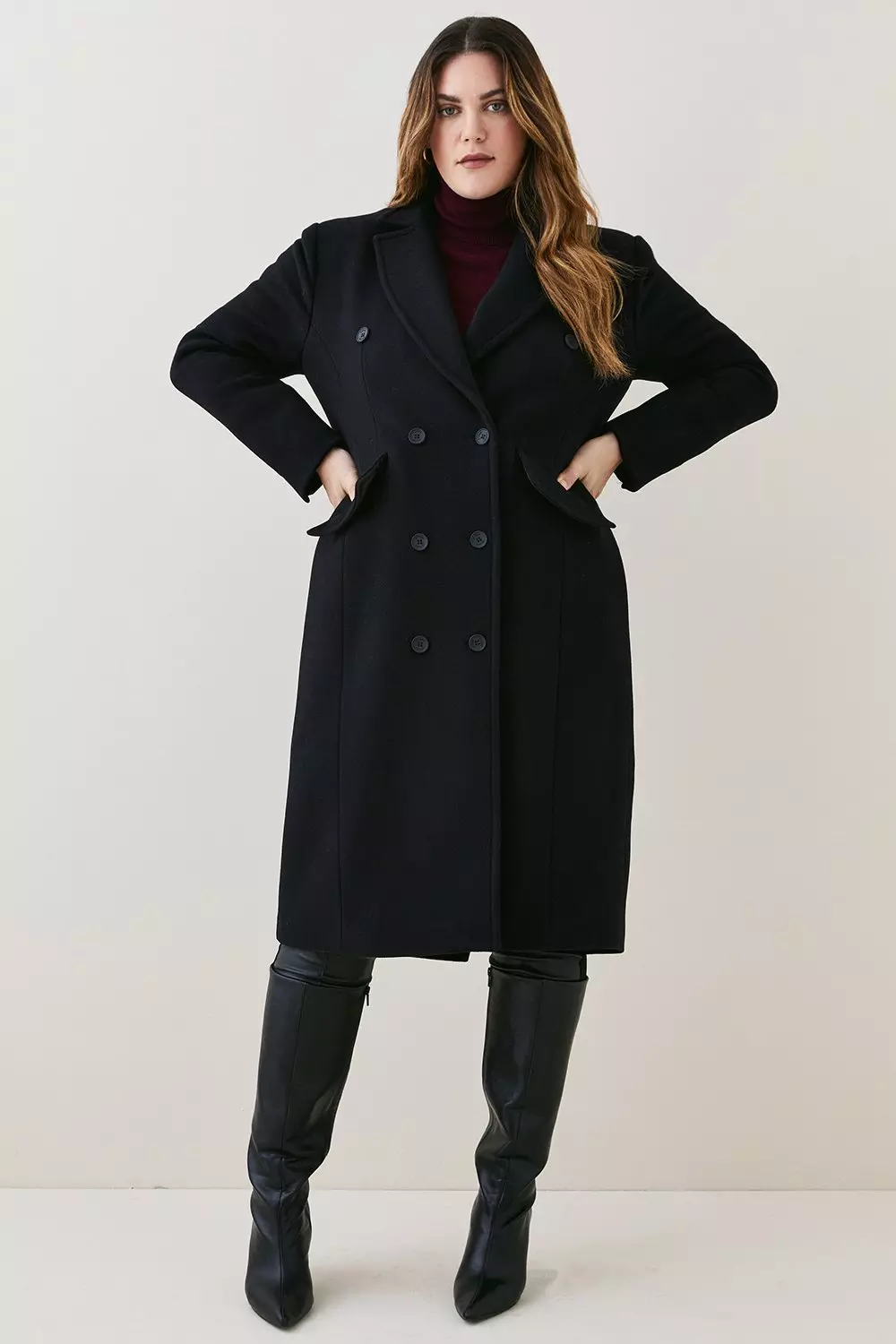 Lydia Millen Plus Italian Wool Cashmere Corset Waist Coat | Karen Millen