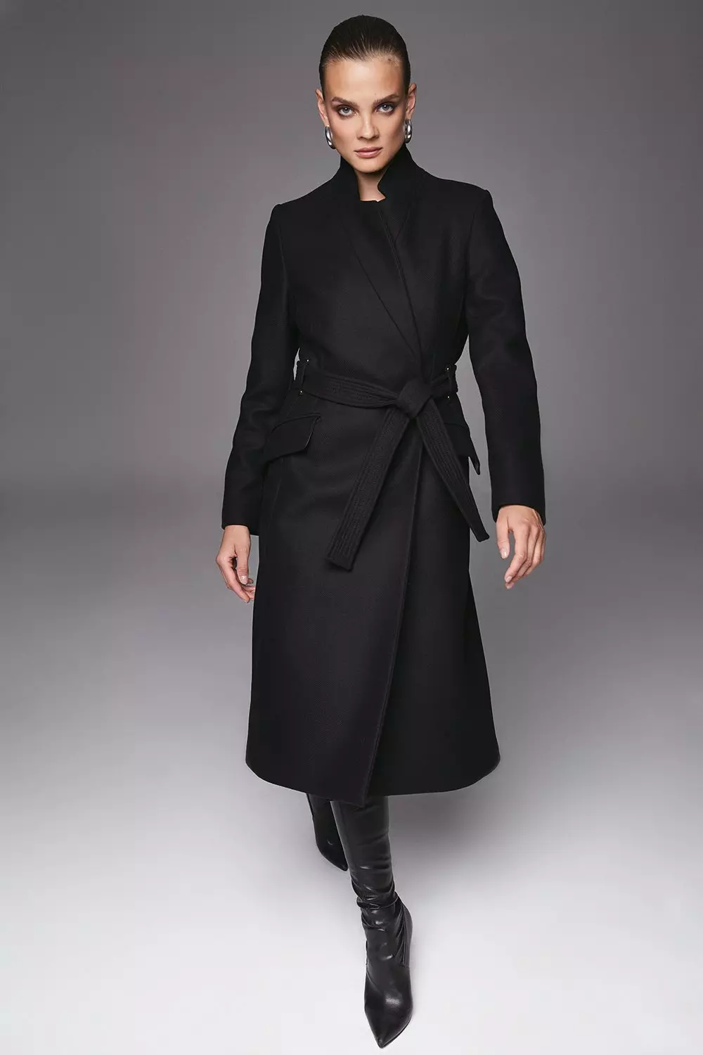 Thea Italian Wool Coat - Black