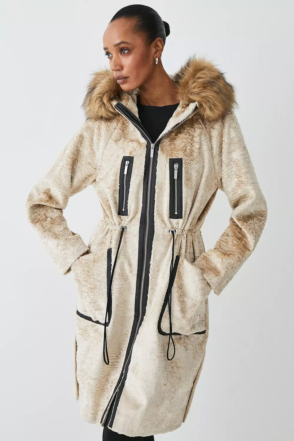 Karen millen pony skin coat sale