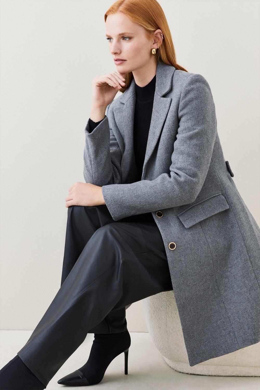 karen millen grey wool coat