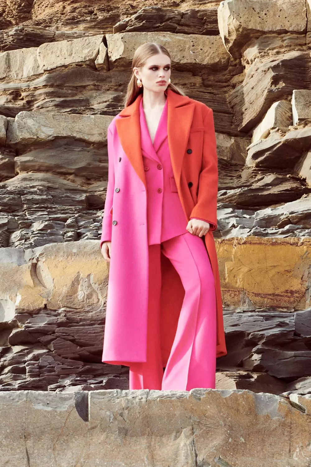 Karen millen pink outlet coat