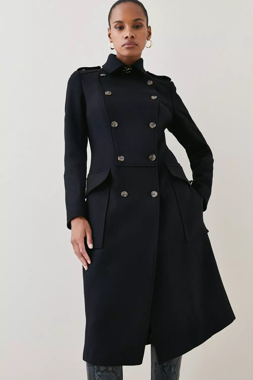 Long wool military outlet coat