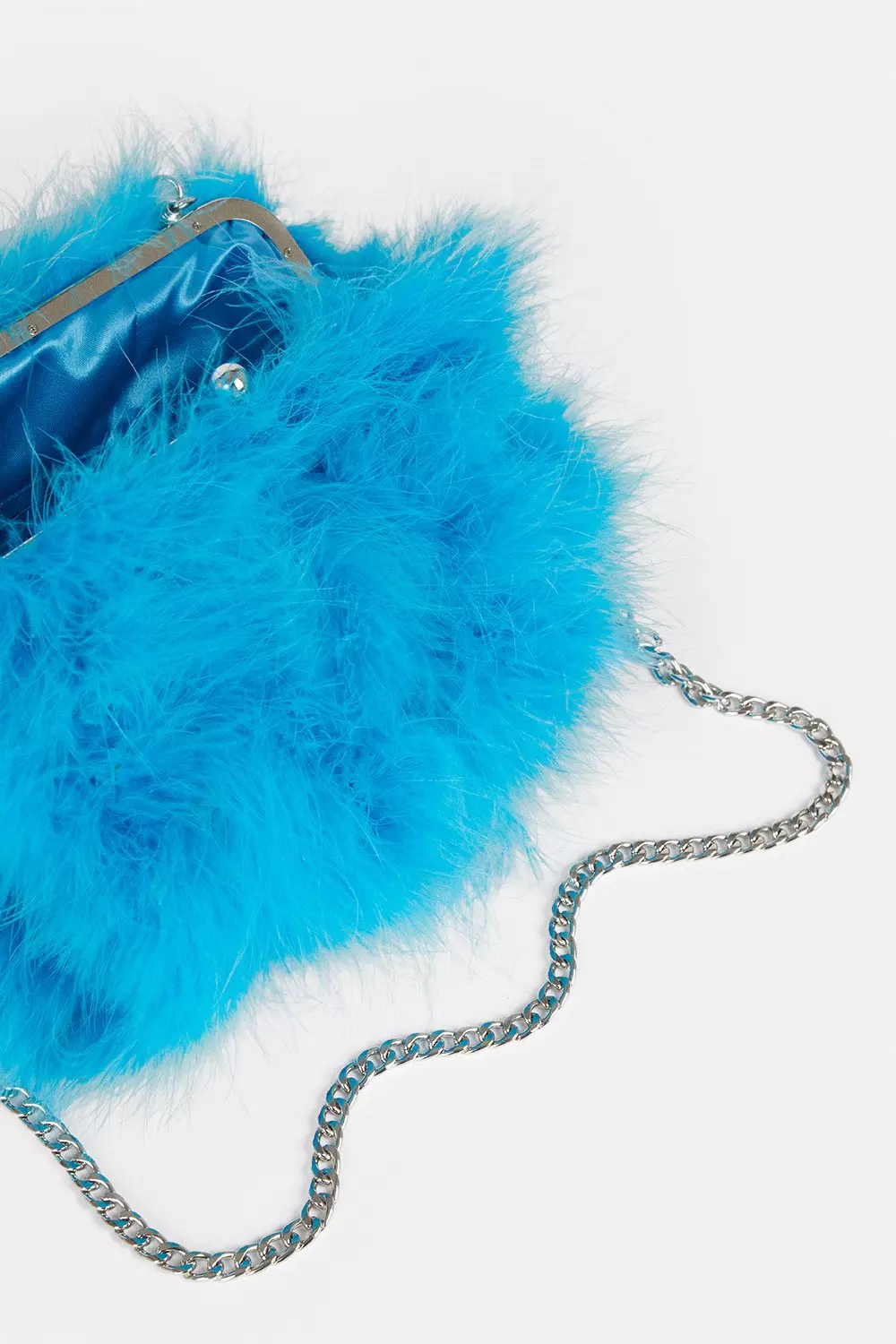 Ostrich Feather Bag Blue