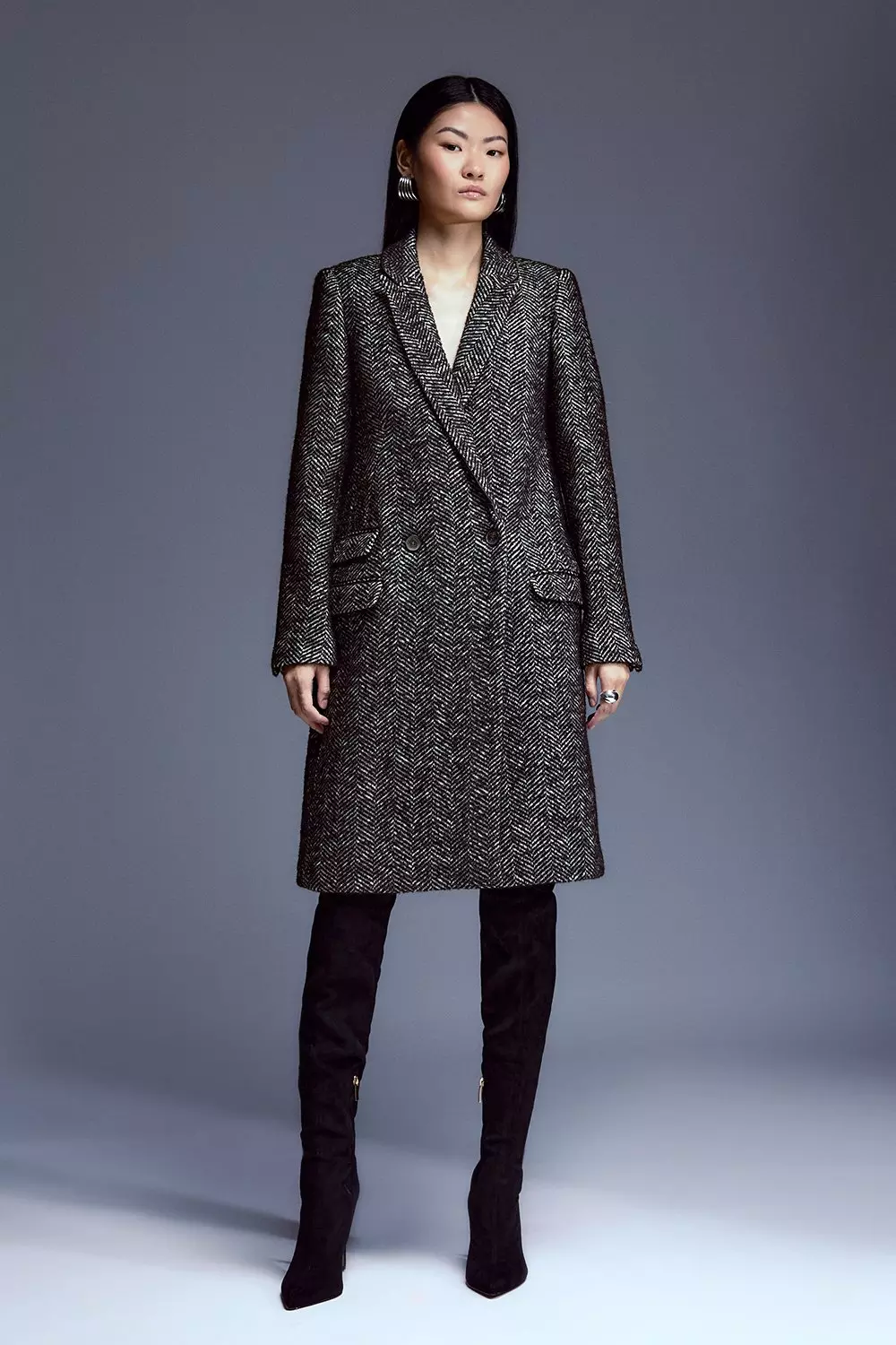 Petite best sale herringbone coat