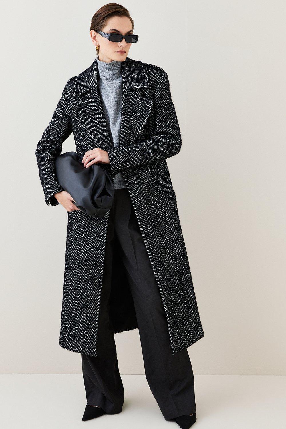 Italian Wool Herringbone Coat, Jackets & Coats