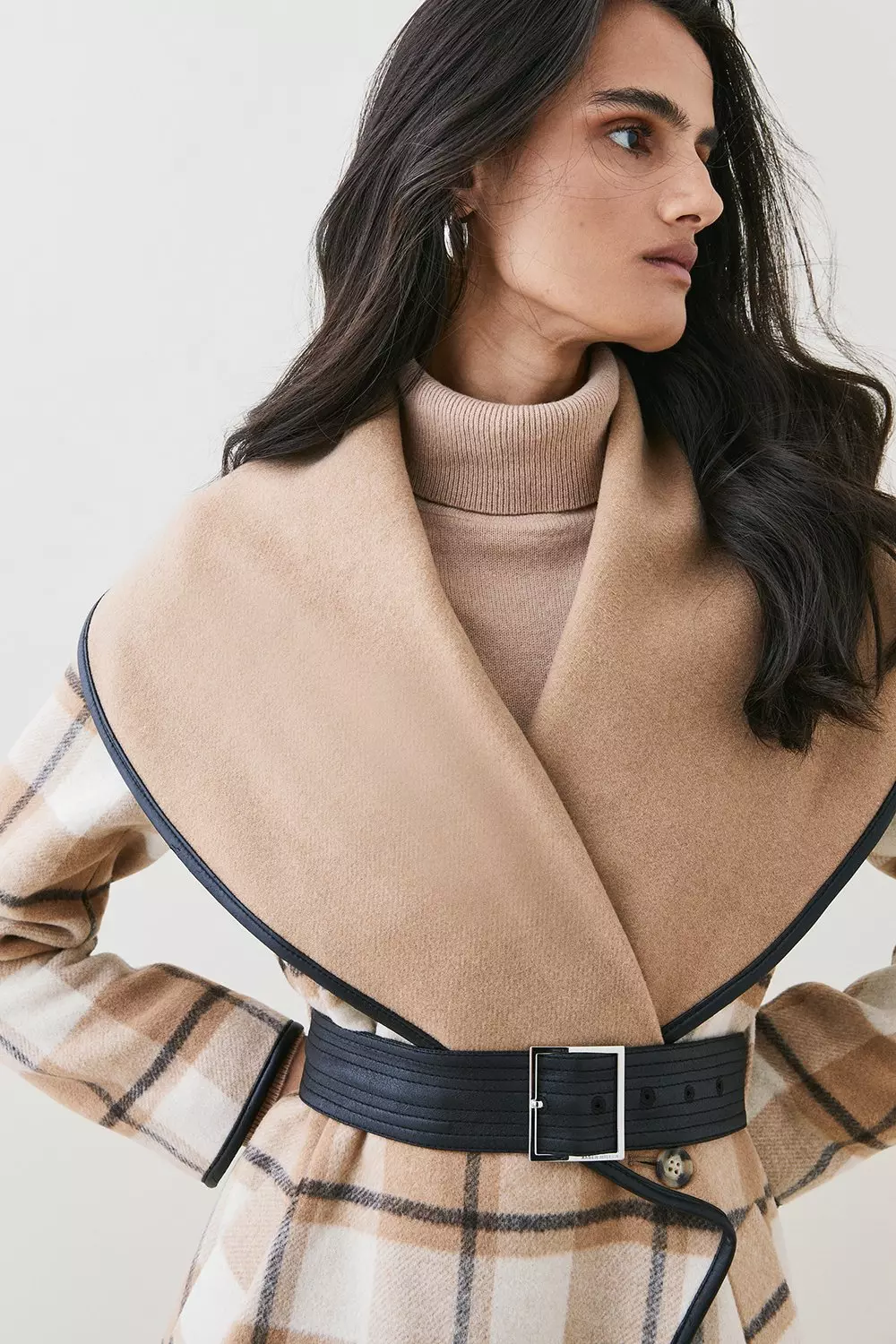 Belted clearance waterfall coat