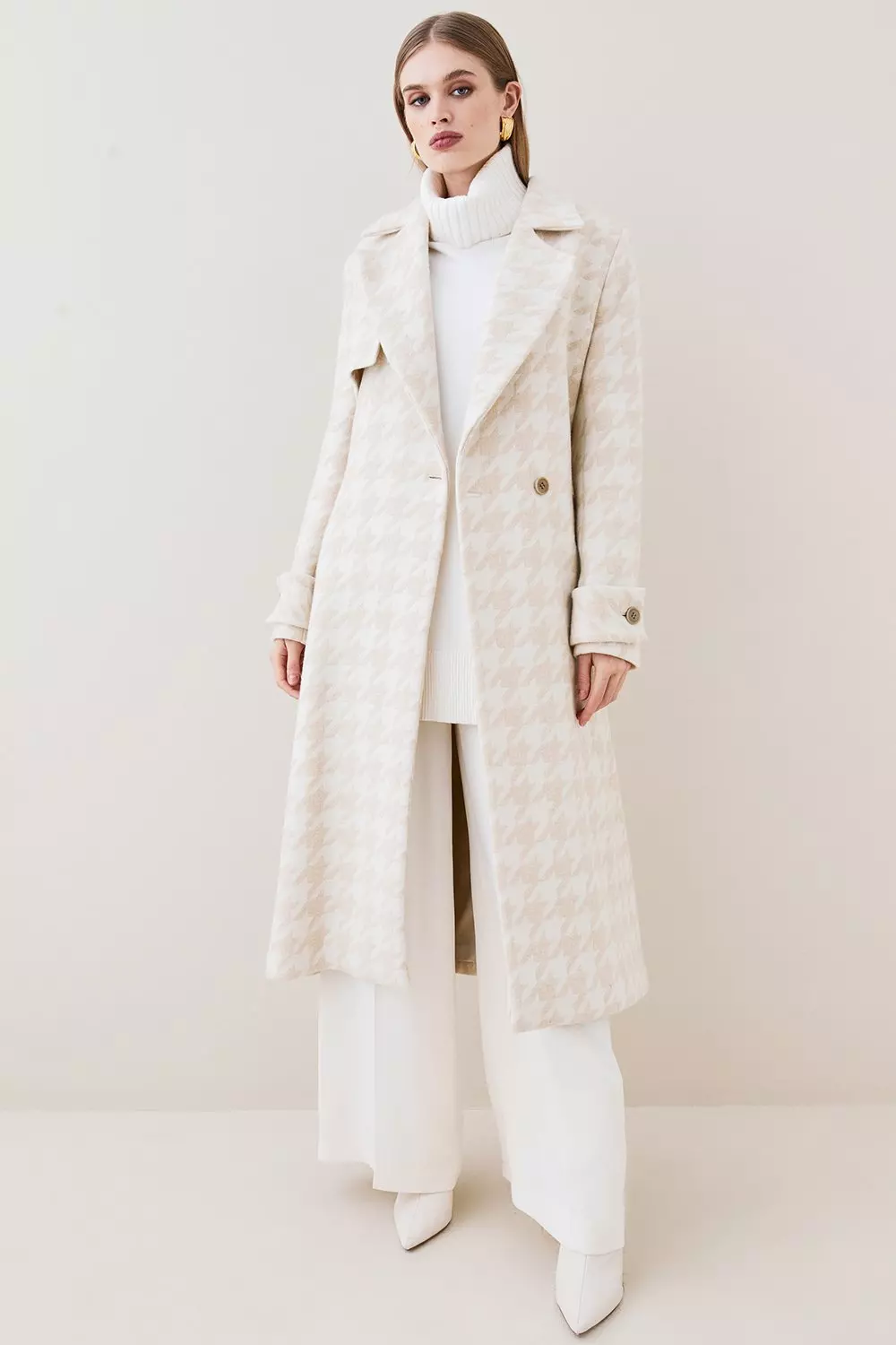 Dogtooth hot sale wool coat